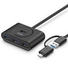 UGREEN 4-Port USB 3.0 Hub with USB-C & USB-A 2-in-1 interface 1M Black – CR113 – UG-40850