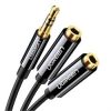 UGreen 3.5MM Stereo Audio Splitter Cable 20cm (Black) UG- 20816