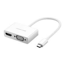 Ugreen Usb Usb-c To Hdmi + Vga Converter – White – Mm123 / Ug-30843